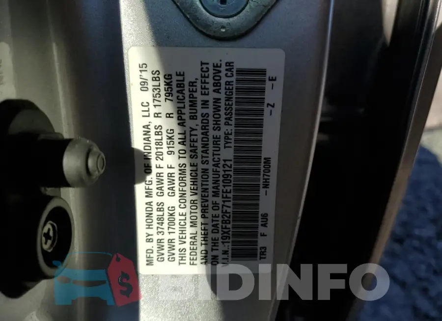 19XFB2F71FE109121 Photo# 12