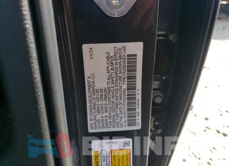 1HGCY1F37RA034992 Photo# 12