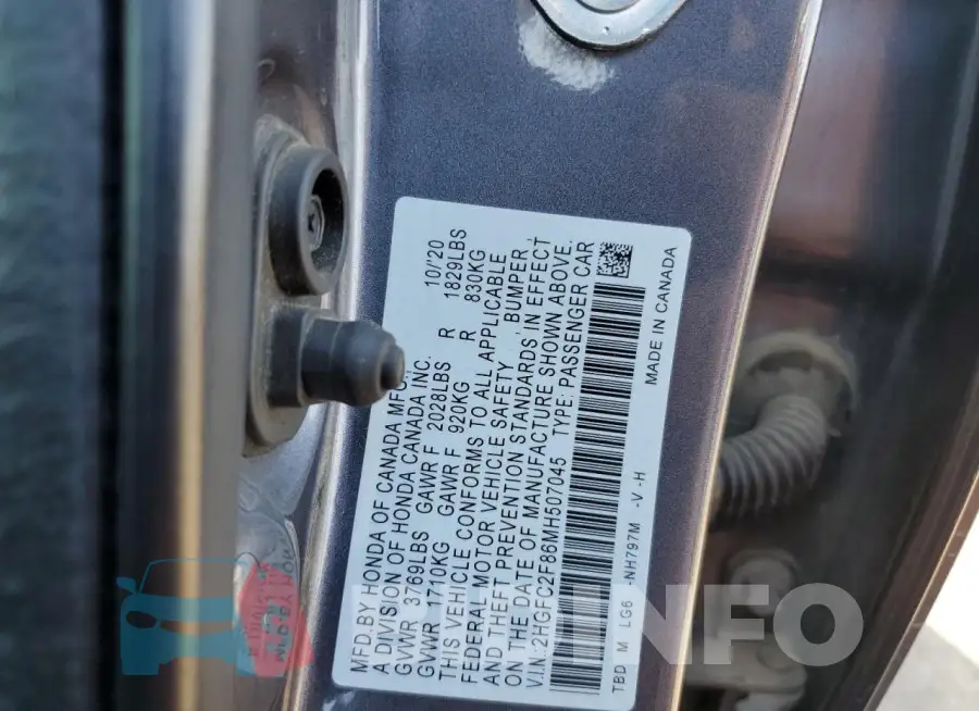 2HGFC2F86MH507045 Photo# 12