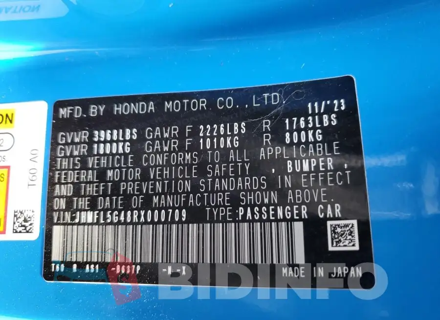 JHMFL5G48RX000709 Photo# 12