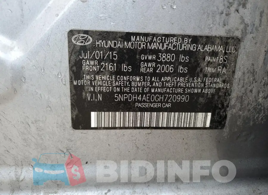 5NPDH4AE0GH720990 Photo# 12