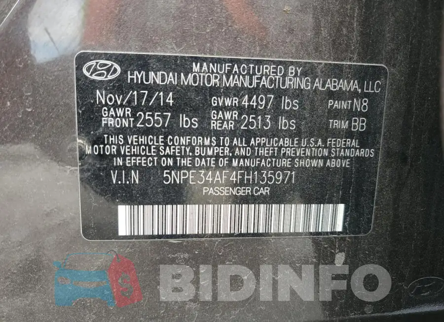 5NPE34AF4FH135971 Photo# 13