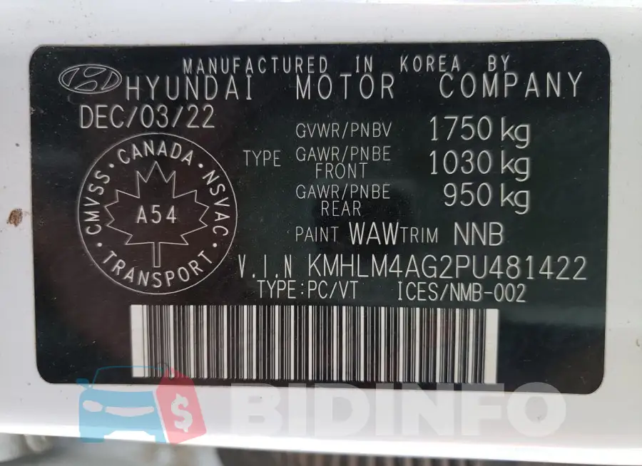 KMHLM4AG2PU481422 Photo# 12