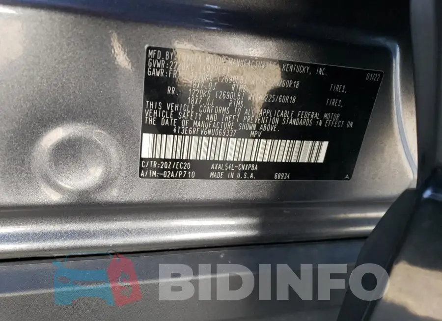 4T3E6RFV6NU069337 Photo# 12