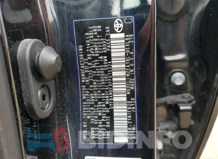 5YFB4MDE8PP015324 Photo# 12