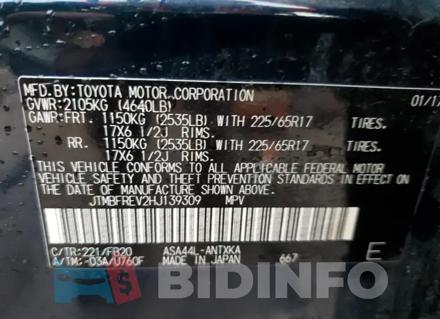 JTMBFREV2HJ139309 Photo# 13