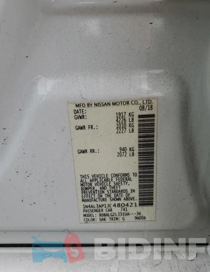 1N4AL3AP1JC480421 Photo# 13