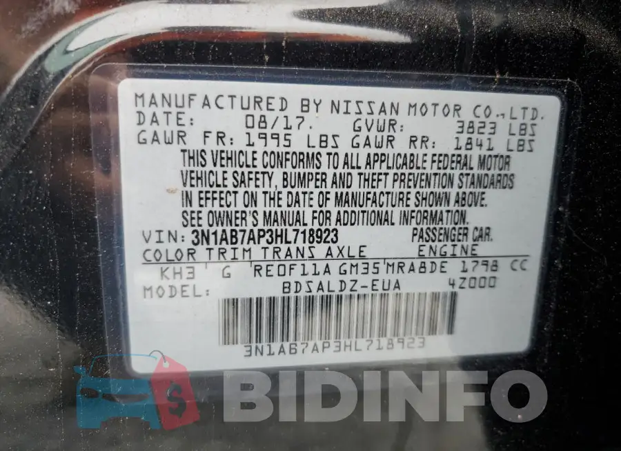 3N1AB7AP3HL718923 Photo# 12