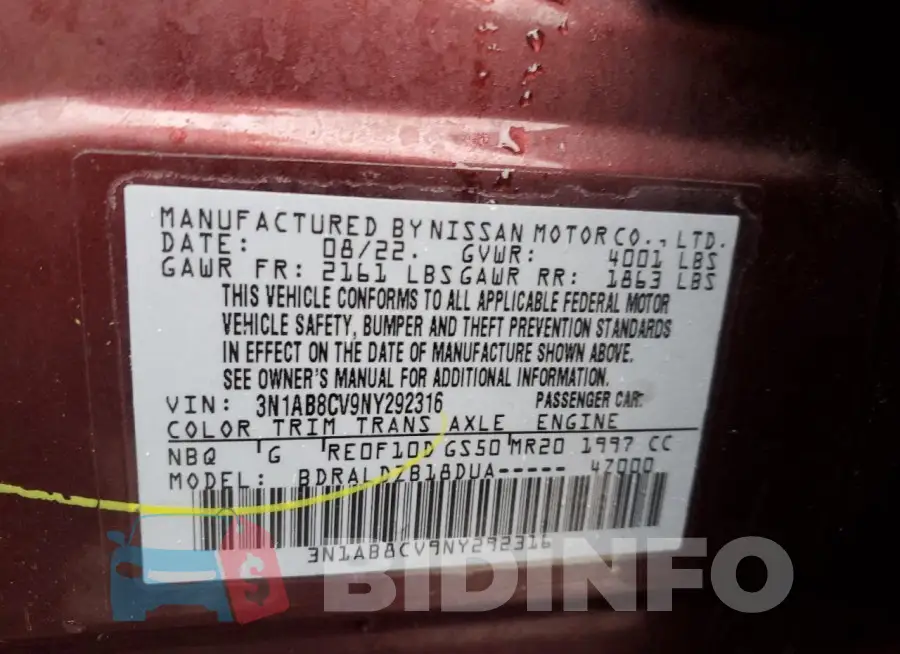 3N1AB8CV9NY292316 Photo# 12
