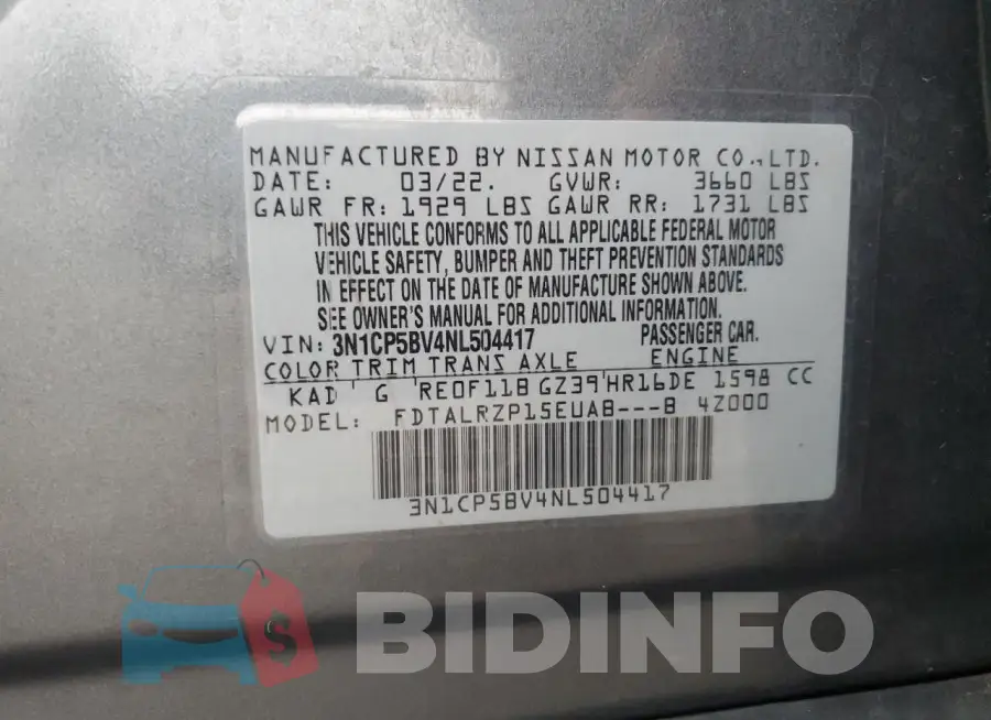 3N1CP5BV4NL504417 Photo# 13