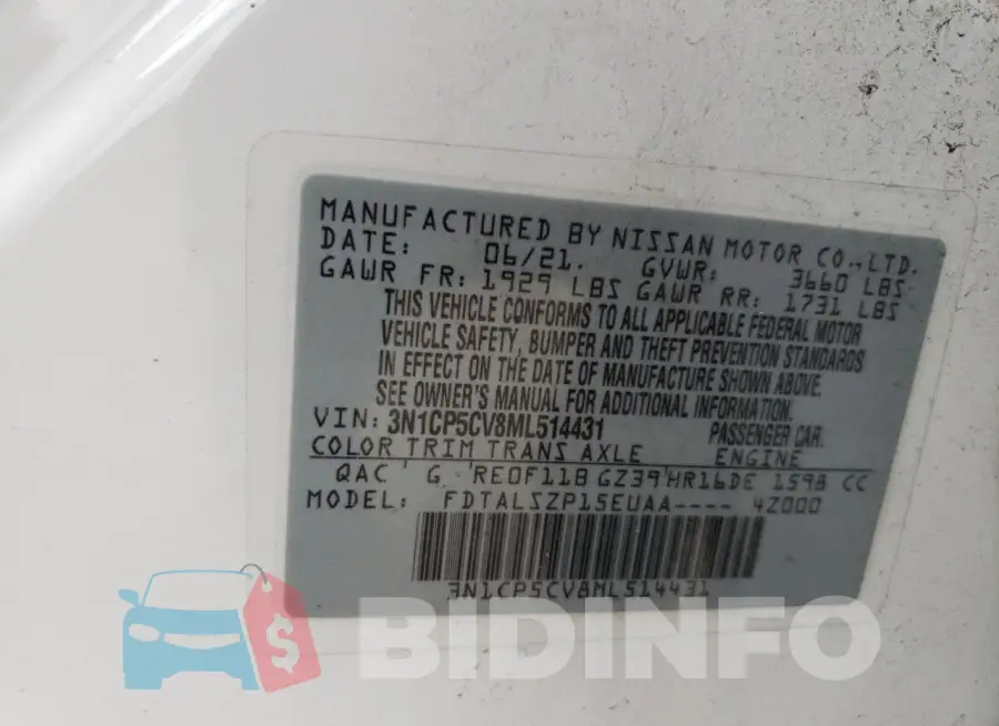 3N1CP5CV8ML514431 Photo# 13