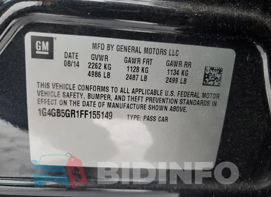 1G4GB5GR1FF155149 Photo# 12