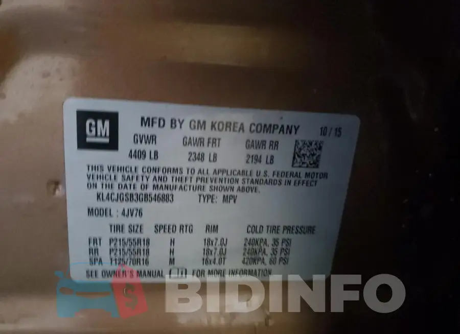 KL4CJGSB3GB546883 Photo# 12