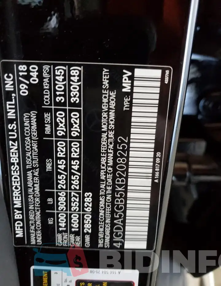 4JGDA5GB5KB208252 Photo# 13