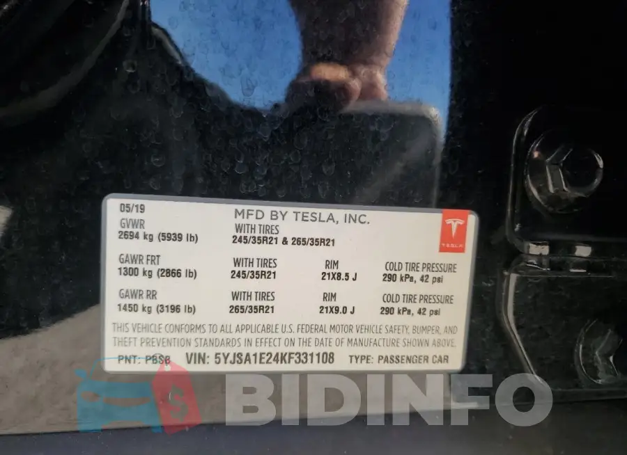 5YJSA1E24KF331108 Photo# 12