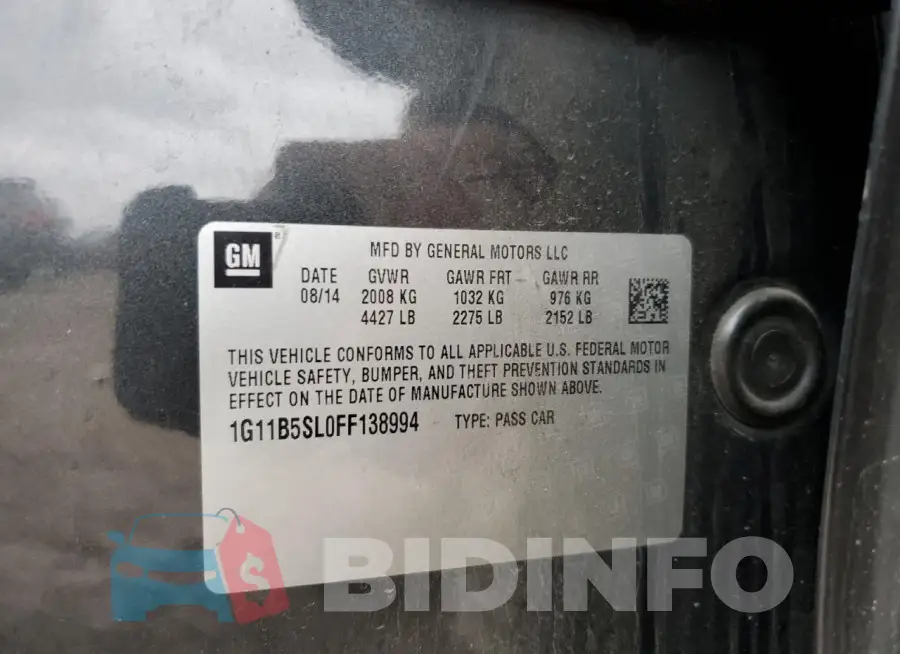 1G11B5SL0FF138994 Photo# 12
