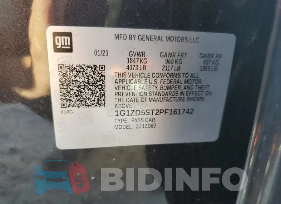 1G1ZD5ST2PF161742 Photo# 13