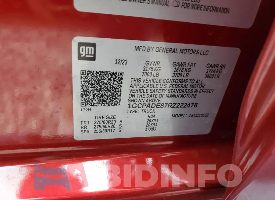 1GCPADE87RZ222478 Photo# 13