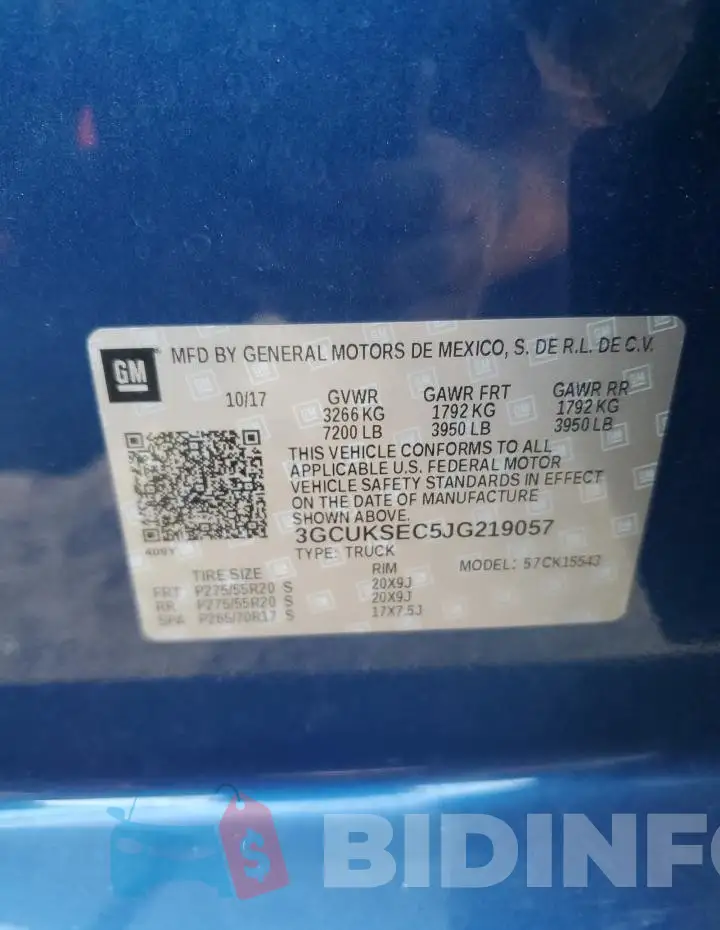 3GCUKSEC5JG219057 Photo# 12