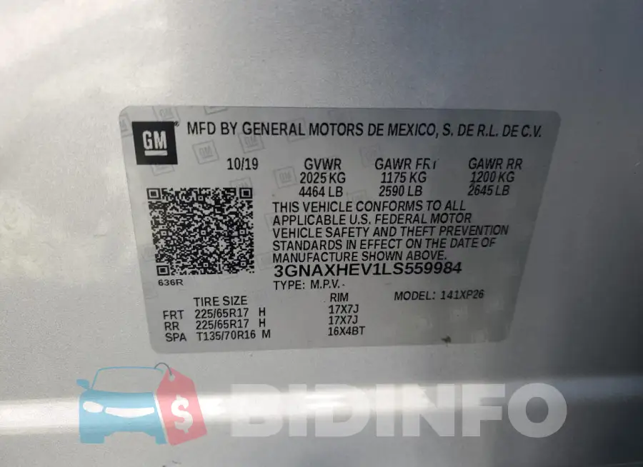 3GNAXHEV1LS559984 Photo# 14