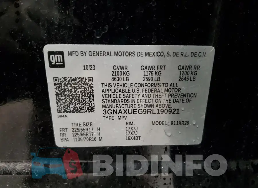 3GNAXUEG9RL190921 Photo# 13