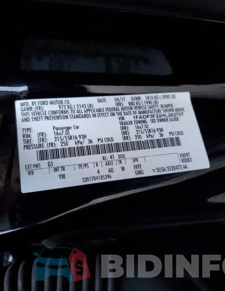 1FADP3F22HL262707 Photo# 12