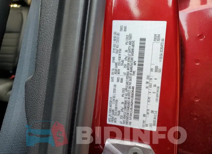 1FMCU9J92HUB80648 Photo# 12