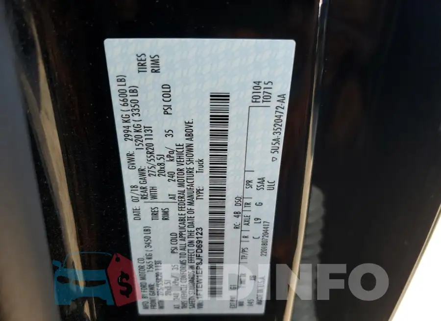 1FTEW1EP8JFD69123 Photo# 12