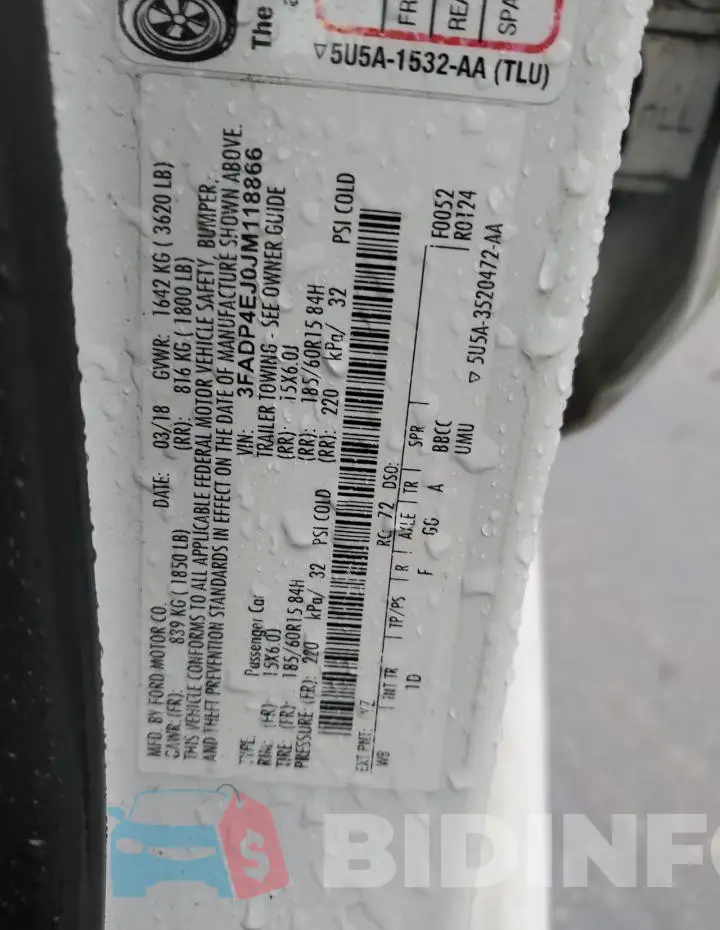 3FADP4EJ0JM118866 Photo# 12