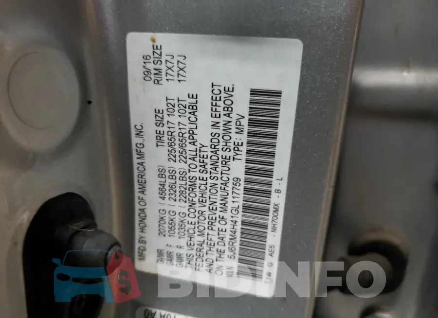 5J6RM4H41GL117759 Photo# 13