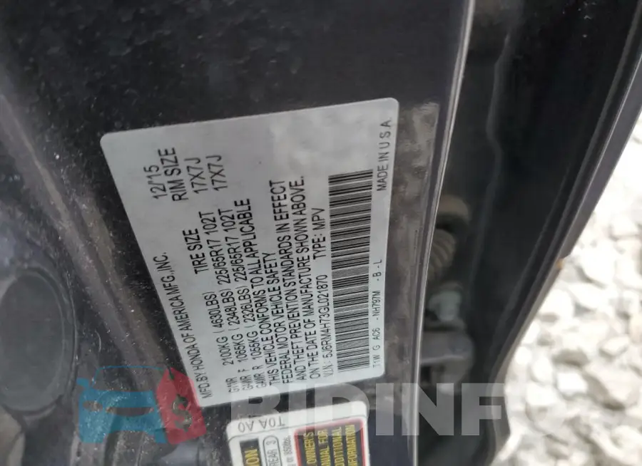 5J6RM4H73GL021870 Photo# 12