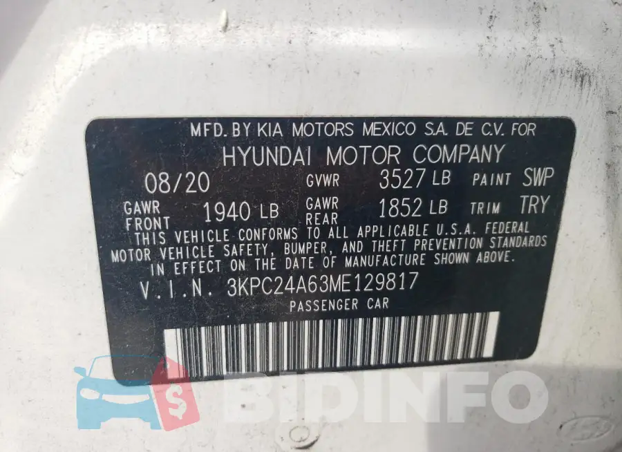 3KPC24A63ME129817 Photo# 13