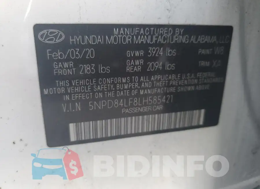 5NPD84LF8LH585421 Photo# 12