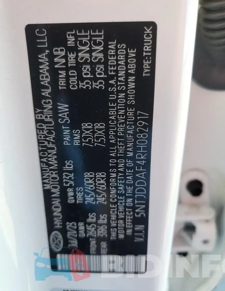 5NTJDDAF4RH082917 Photo# 14