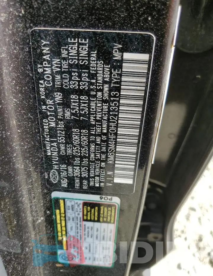 KM8SM4HF0HU213513 Photo# 13