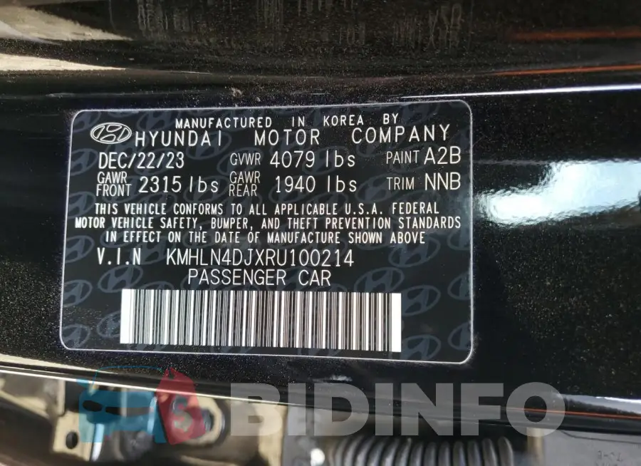 KMHLN4DJXRU100214 Photo# 12