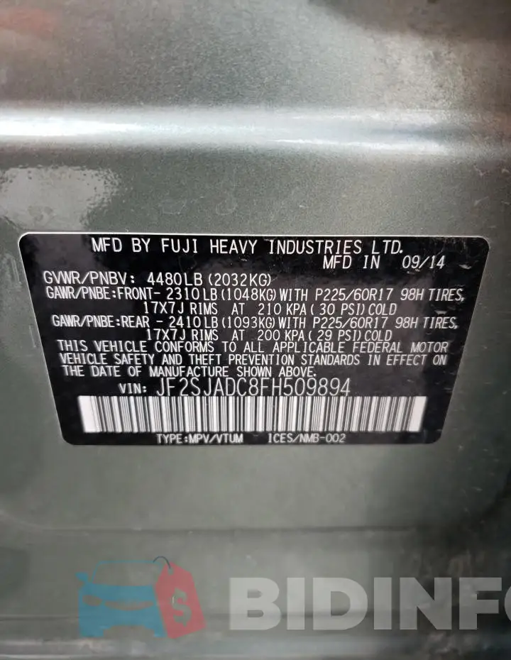 JF2SJADC8FH509894 Photo# 14