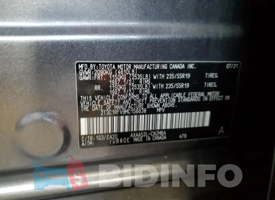 2T3C1RFV9MC156638 Photo# 13
