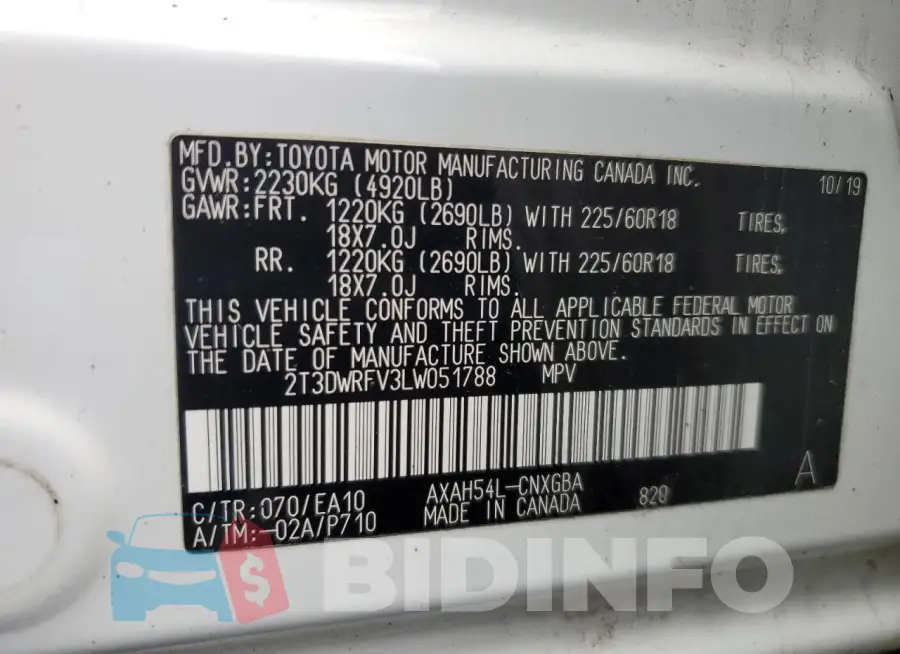 2T3DWRFV3LW051788 Photo# 13
