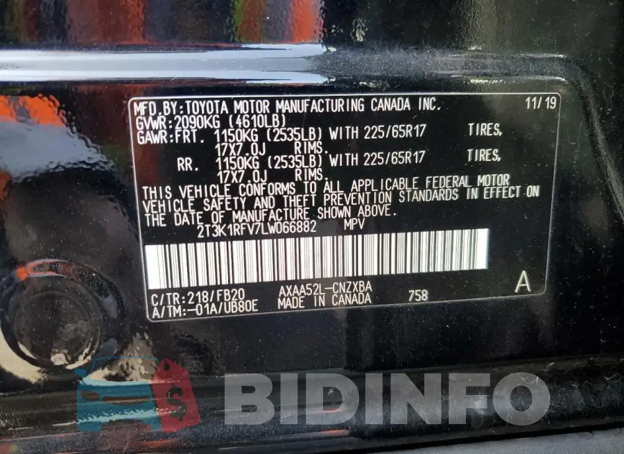 2T3K1RFV7LW066882 Photo# 13