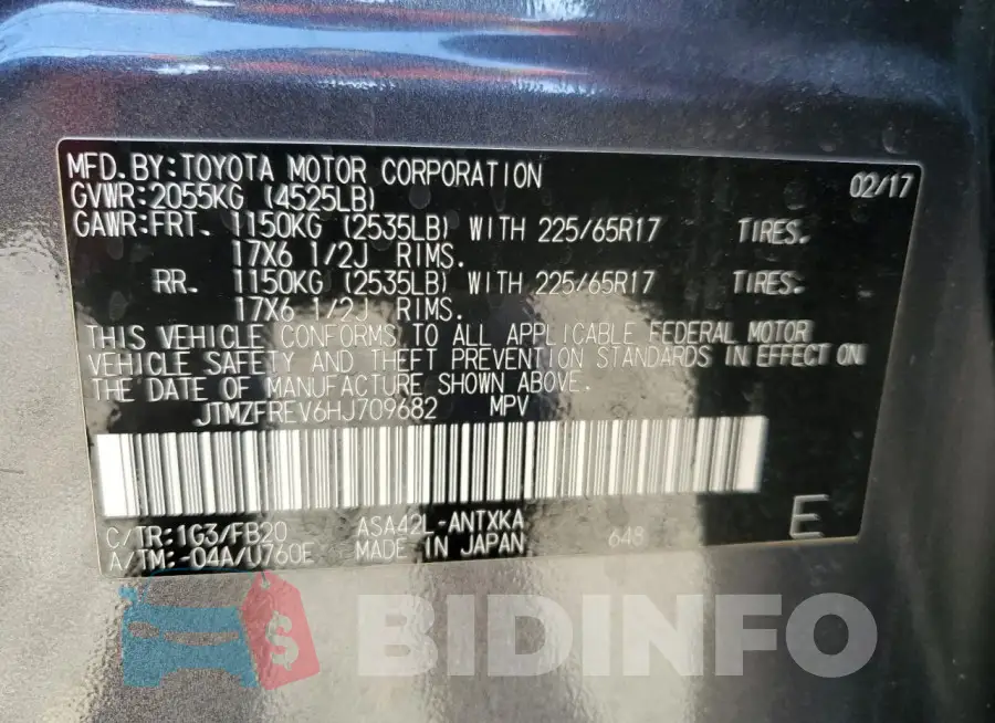 JTMZFREV6HJ709682 Photo# 12