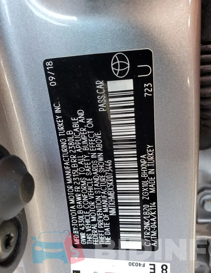 NMTKHMBX5KR073446 Photo# 14