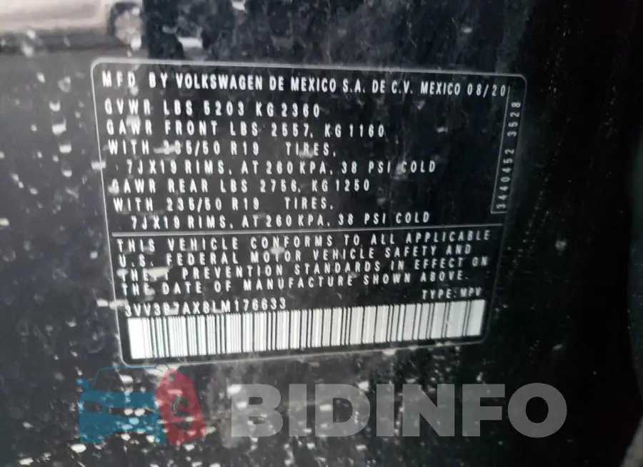 3VV3B7AX8LM176633 Photo# 12