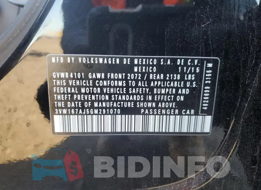 3VW167AJ5GM291070 Photo# 12
