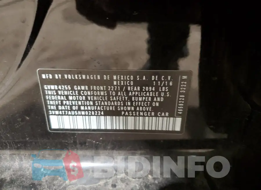 3VW4T7AU5HM028224 Photo# 12