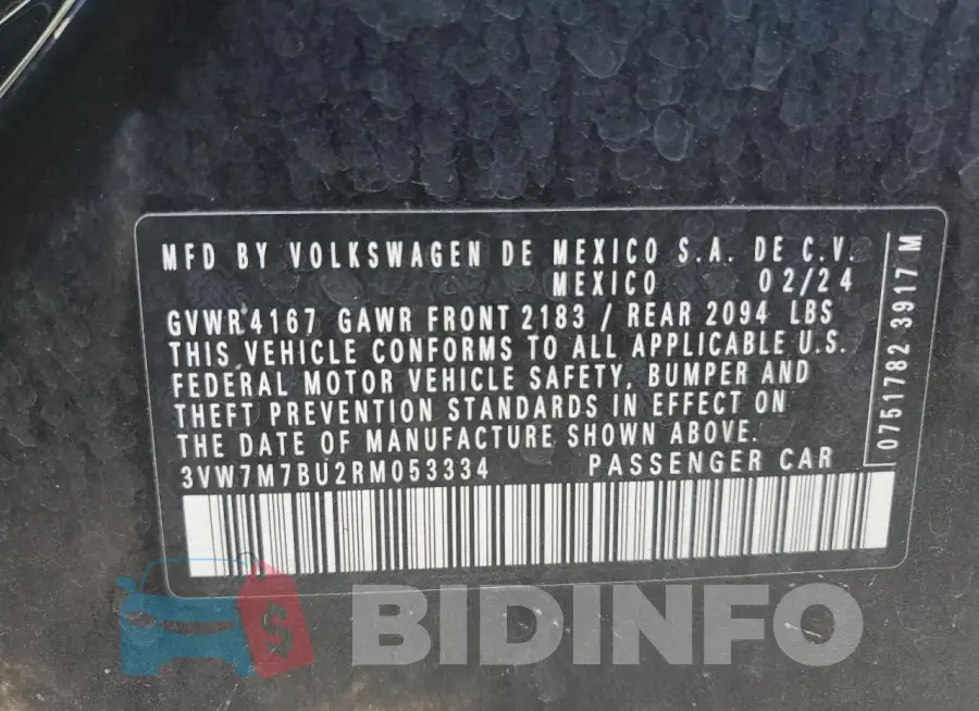 3VW7M7BU2RM053334 Photo# 14