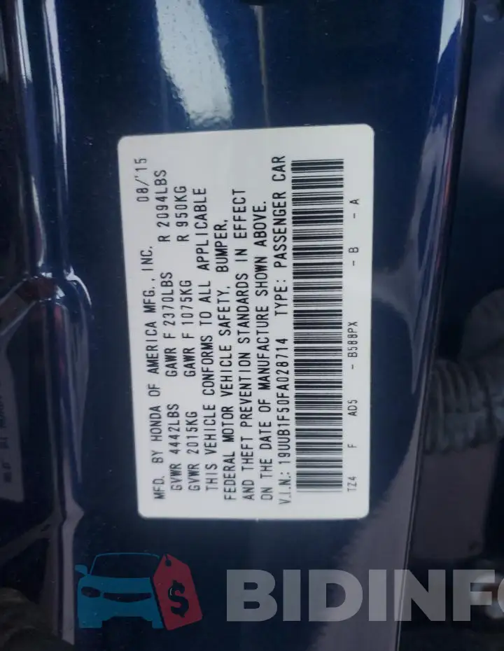 19UUB1F50FA028714 Photo# 13