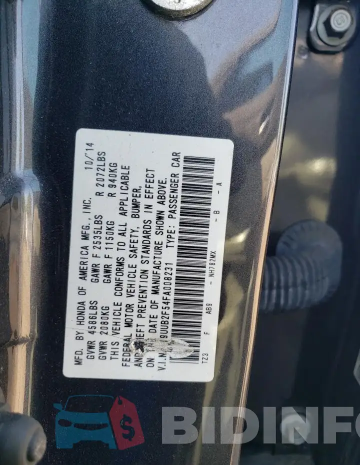 19UUB2F54FA008231 Photo# 12