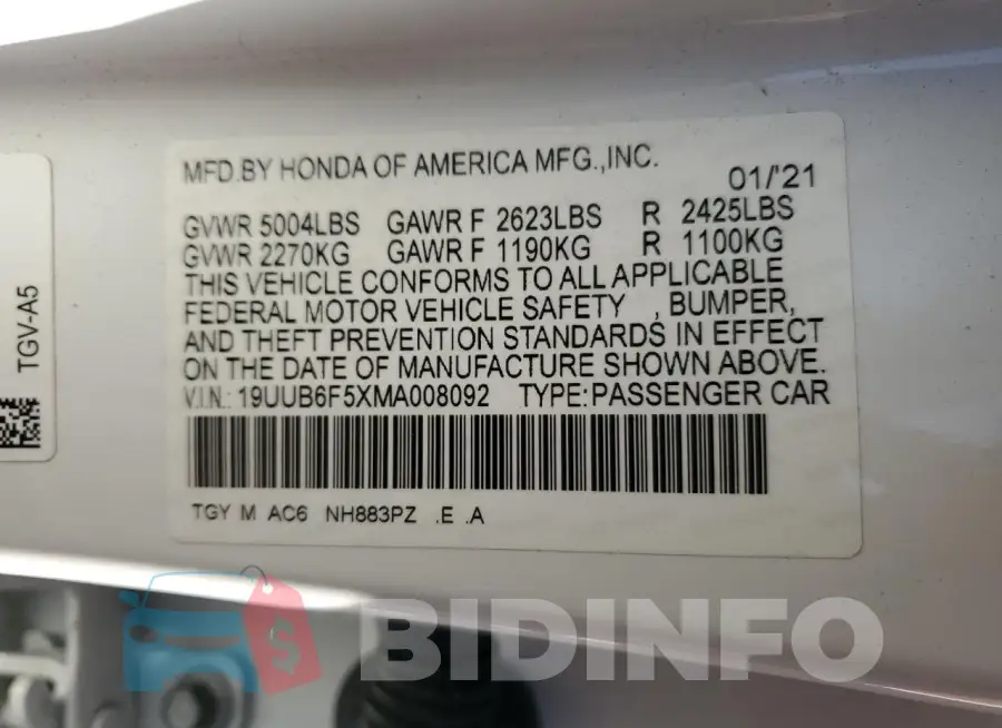19UUB6F5XMA008092 Photo# 12