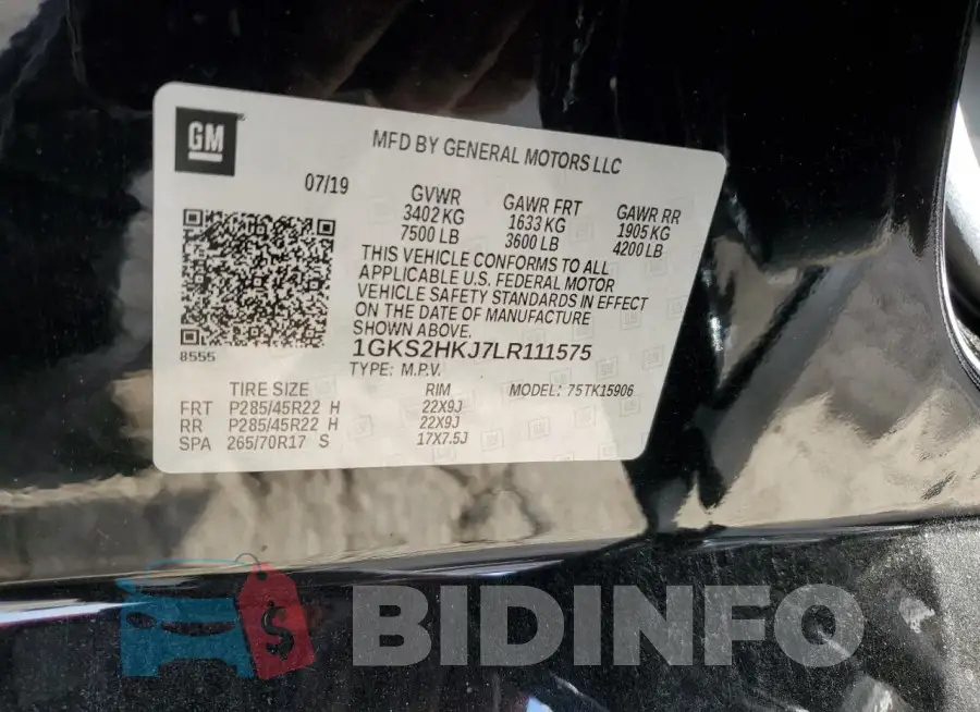 1GKS2HKJ7LR111575 Photo# 13